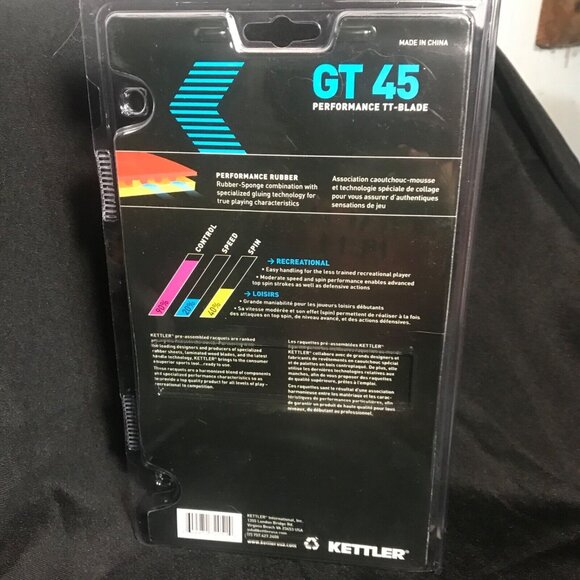Kettler Ping Pong Paddle Table Tennis GT 45 Performance TT Blade Set of 2 Recrea - Picture 6 of 7